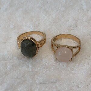 NWOT Gold Plated Opal Gemstone Rings